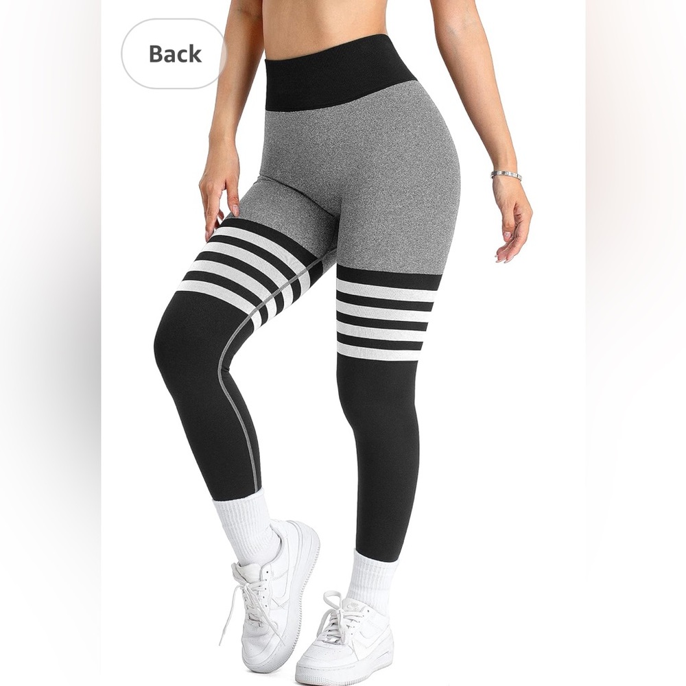 A AGROSTE Seamless Workout Leggings for Women Scrunch Butt Lifting Leggings MED